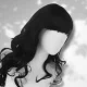 Bakalu Long Black Wavy Wig with Bangs