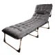 Folding Camping Bed / Lounger LUARO with Mattress, 193 cm, Dark Grey