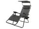 Folding Garden and Beach Lounger Zero Gravity 2in1 with Canopy, Black