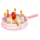 Ecotoys Wooden Birthday Cake with Candles and Strawberries, 15 Pieces