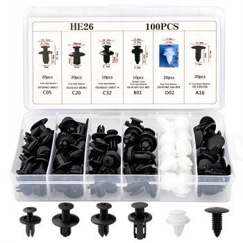 Universal Car Trim Clips and Body Fastener Set 100 pcs
