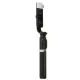 Selfie Stick with Tripod, Bluetooth Remote and LED Light, Black