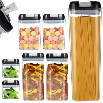 Airtight Food Storage Container Set with Silicone Seal, 7-Piece