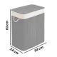 Massido Bamboo Laundry Basket with Lid, 2 Compartments, 100 L
