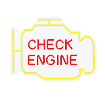 Neolia NNE21 CHECK ENGINE Plexi LED Neon Sign, Yellow-Red