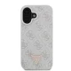 Guess Leather 4G Triangle Strass MagSafe case for iPhone 16 Plus - pink
