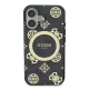 Guess iPhone 16 Case IML Peony On 4G Background MagSafe, Black
