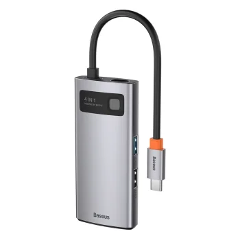 Baseus Metal Gleam 4in1 multifunctional HUB USB Type C - USB Type C Power Delivery 100 W / HDMI 4K 30 Hz / 1x USB 3.2...