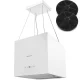 Berdsen 40 cm Island Cooker Hood with 2 Carbon Filters, White