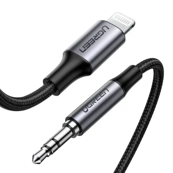 UGREEN 70509 Lightning to 3.5mm Aux Cable, 1m, Grey/Black