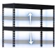Folding Metal Rack Shelf for Home Office Warehouse, 183x90x45cm, Black