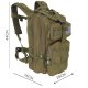 Trizand 00023243 Military Style Backpack, 26L, Green