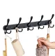 Wall Mounted Coat Rack 45cm with 10 Hooks, Black