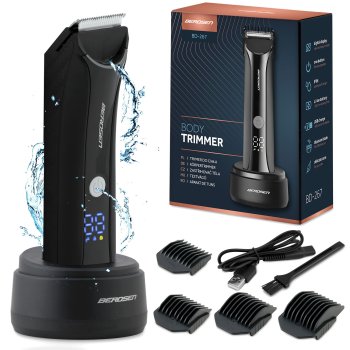 Cordless Hair Clippers Berdsen BD-267 for Men with Charging Dock, Black