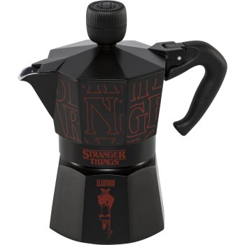 Bialetti Moka Express Stranger Things Espresso Maker, 3 Cups, Black/Red