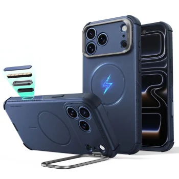 ESR Cyber Tough Kickstand MagSafe Case for iPhone 18 Pro / 17 Pro - Navy Blue