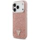 Guess Glitter Triangle Logo MagSafe Phone Case Cover iPhone 17 Pro - Pink