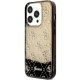 Guess iPhone 14 Pro Case Liquid Glitter 4G Translucent, Black