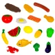 Cutting Vegetables and Fruits Play Set with Accessories 36 pcs