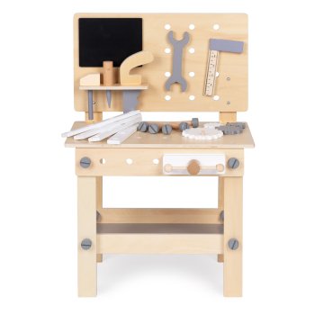 ECOTOYS Wooden Kids Workbench with Tools Playset