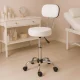 Modernhome BC009-W Adjustable Cosmetic Stool with Backrest, White