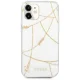 Guess iPhone 12 mini Case Gold Chain Collection, White