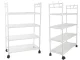 Mobile Storage Cart on Wheels, 4 Tiers with Hooks, 86x56x26.5 cm