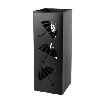 Modern Metal Umbrella Stand for Entryway and Office Hall, Black