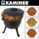 Kaminer 8L Enamelled Cast Iron Campfire Pot, Black