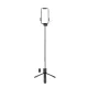 Selfie stick WH1YXS telescopic tripod 1m with round lamp and phone holder - black