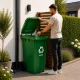 Set of 5 Waste Bins for Recycling 240L Blue Green Yellow Black Brown