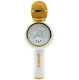 Wireless Karaoke Microphone with Speaker and Bluetooth, White/Gold