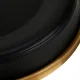 Activeshop H5 Cosmetic Stool with Backrest, Black/Gold