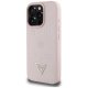 Guess Grained Hot Stamp Peony MagSafe Case for iPhone 16 Pro, Pink
