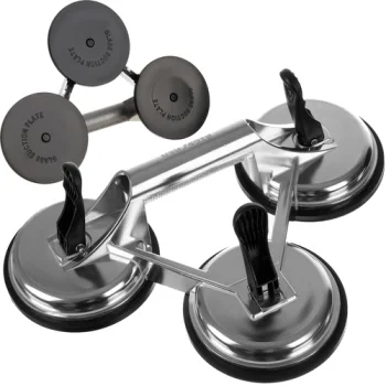 Bigstren 00022361 Aluminum Vacuum Suction Cup with 3 Handles, 150 kg, Silver