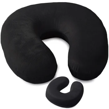 Memory Foam Travel Neck Pillow, Black