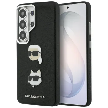 Karl Lagerfeld Saffiano Double Heads Metal Case for Samsung Galaxy S26 Ultra - Black
