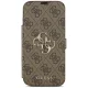 Guess Book 4G Metal Logo Folio Case for iPhone 17 Pro Max - Brown