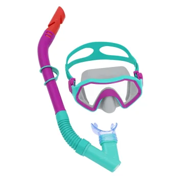 Bestway 24025-03 Snorkel Set (Mask + Snorkel), Purple/Turquoise