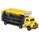 2-in-1 Car Transporter Hauler Truck with Race Track Slide, yellow