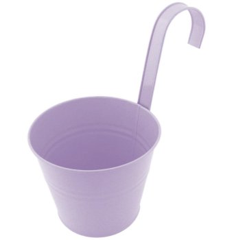 Practical balcony flower pot with hanger, purple