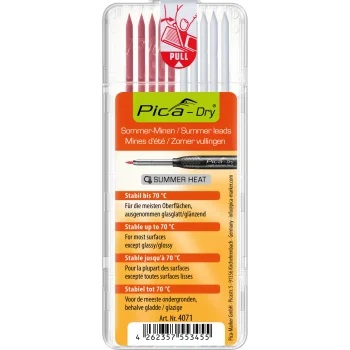 Pica DRY Summer Heat Replacement Leads for BIG Dry Marker, 12-Pack, Yellow and Red