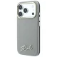 Karl Lagerfeld Saffiano Script Metal Logo MagSafe Case iPhone 17/18 Pro Max Beige