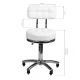 Cosmetic Stool with Backrest AM-877, White