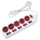 Maclean MCE204 R/W Power Strip, 5 Outlets, with Switches, 1.5m