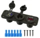 Waterproof 12V Cigarette Lighter Socket with 2x USB and Voltmeter PLS37A
