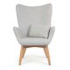 Sofotel Norse Lounge Chair with Footstool, Light Grey