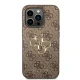Guess iPhone 15 Pro Case 4G Big Metal Logo, Brown