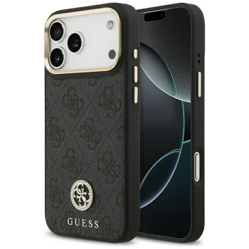 Guess iPhone 17 Pro Max Case 4G Strass Logo MagSafe, Black