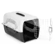 Large pet carrier for cat or dog Petsi, white-black